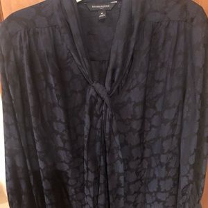 Jacquard Bow-Neck Blouse